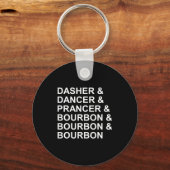 Porte-clés Dasher Dancer Prancer & Bourbon Funny Christma (Recto)