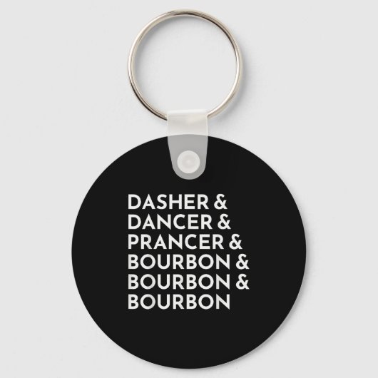 Porte-clés Dasher Dancer Prancer & Bourbon Noël Holi (Recto)