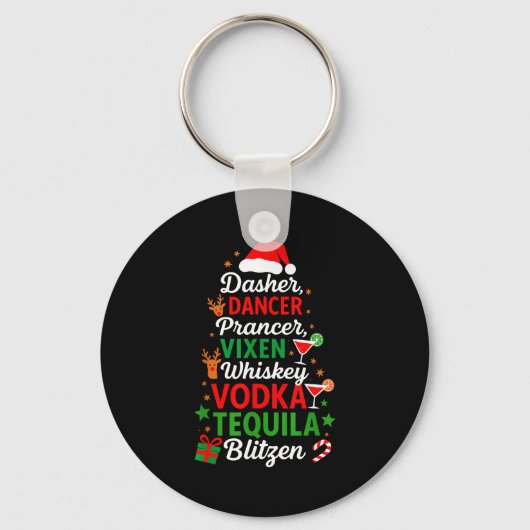 Porte-clés Dasher Dancer Prancer Vixen Moscato Vodka Tequila (Recto)