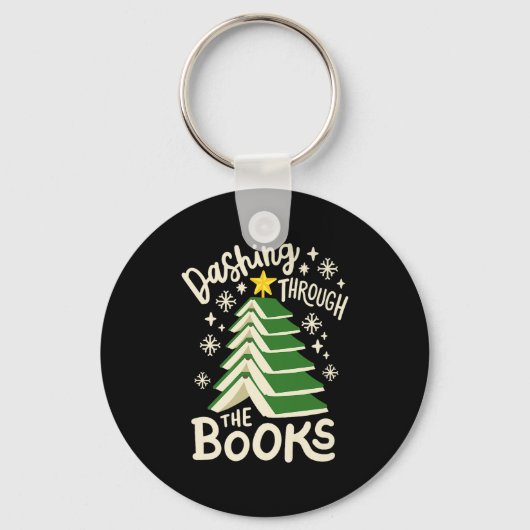 Porte-clés Dashing Through The Books Christmas Book Lovers Me (Recto)