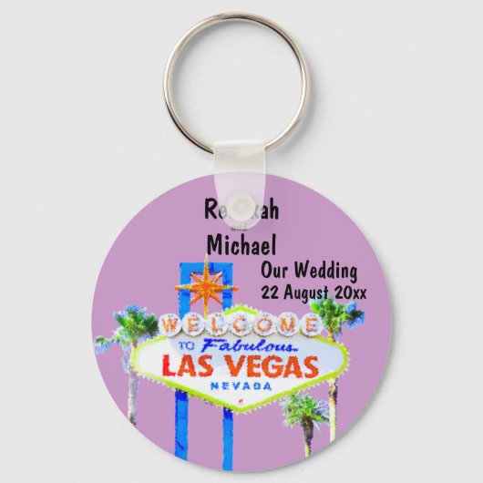 Porte-clés Date Mariage Las Vegas (Recto)