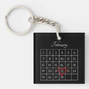 Porte-clés Date Mariage mignonne Calendrier personnalisé Vale