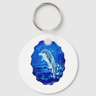 Porte-clés Dauphin bleu de mer