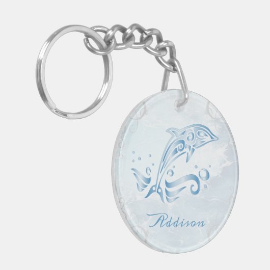 Porte-clés Dauphin bleu Porte - clé personnalisé (Devant gauche)