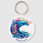 Porte-clés Dauphin Coloré Splash (Recto)