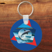 Porte-clés dauphin dansant sur les vagues (Verso)