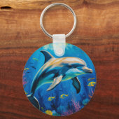 Porte-clés Dauphin de peinture à l'huile (Verso)