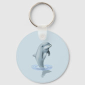 Porte-clés Dauphin et monogramme sur fond bleu clair (Verso)