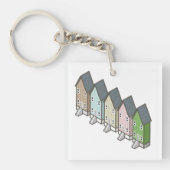 Porte-clés Dauphin Island Poissons maisons et coucher du sole (Devant)