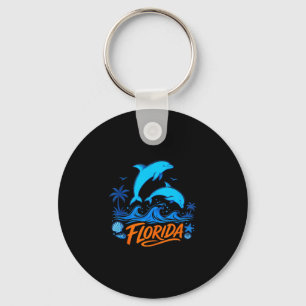 Porte-clés dauphins de Floride vagues océaniques ludiques des
