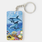 Porte-clés Dauphins et art tropical de poissons (Dos)