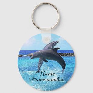 Porte-clés Dauphins mignons en mer