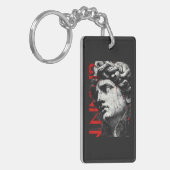 Porte-clés David Bust Moderne Street Art Épurée (Devant gauche)
