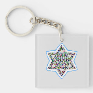 Porte-clés David Star made with Gemstones in all colors