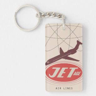 Porte-clés d'avion de ligne rétro de l'ère du Jet