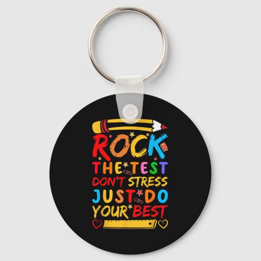 Porte-clés Day Rock Le Test Funky Enseignant Test Ex (Recto)
