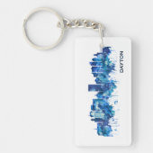 Porte-clés Dayton Ohio Skyline Blue (Devant)
