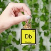 Porte-clés Db - Décibel Symbole d'élément de chimie Tee de br (main)