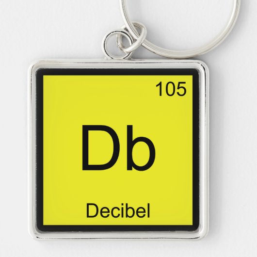 Porte-clés Db - Décibel Symbole d'élément de chimie Tee de br (Devant)