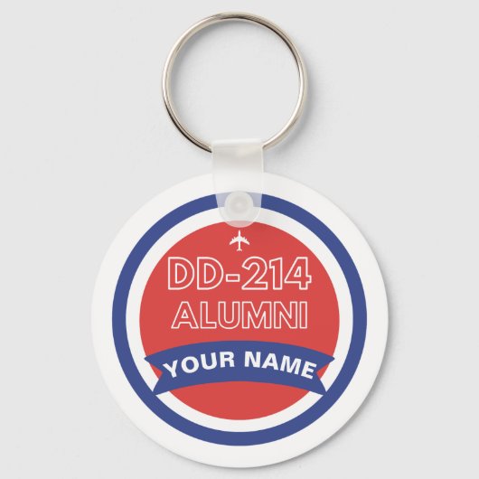 Porte-clés DD-214 Alumni Retraite personnalisée de la force a (Recto)