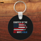 Porte-clés De 4 juillet Rouge Blanc Et Bleu (Recto)