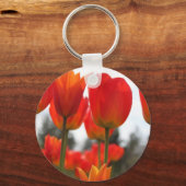Porte-clés De Belles Fleurs De Tulipes Rouges. (Recto)