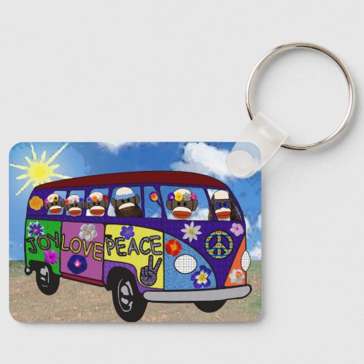 Porte-clés de bus de la paix Singe Chaussette (Recto)
