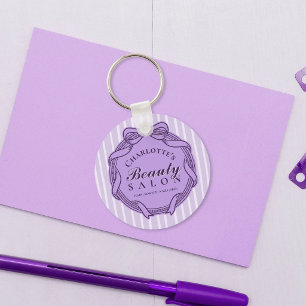 Porte-clés de cadre à nœud orné violet pour salon
