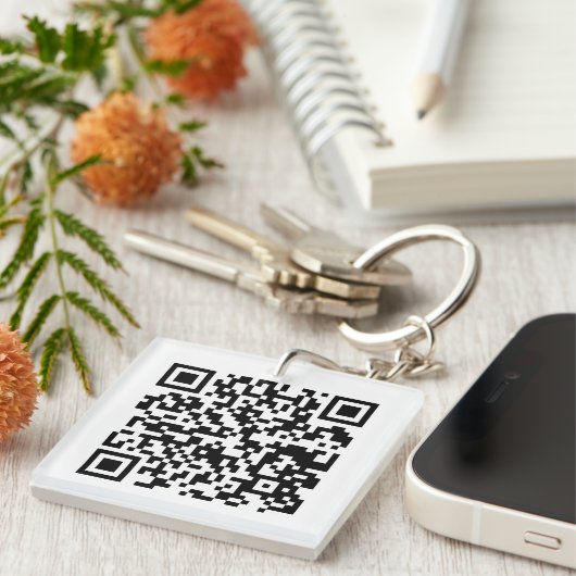 Porte-clés de conception de code QR (Devant Droit)