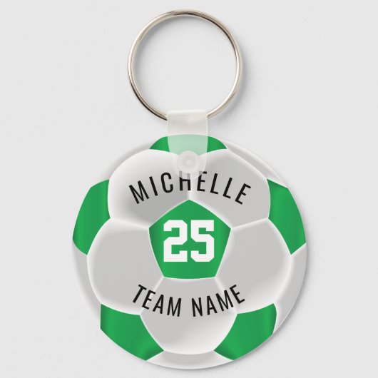 Porte-clés ⚽ de football - Vert et Blanc (Recto)