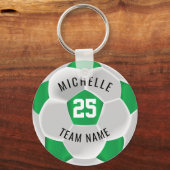 Porte-clés ⚽ de football - Vert et Blanc (Recto)