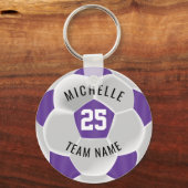 Porte-clés ⚽ de football - violet et blanc (Recto)