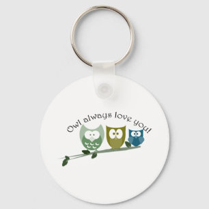 Porte-clés De hibou amour toujours vous ! Hiboux mignons