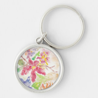Porte-clés de jardin de fleurs botaniques à l'aqua
