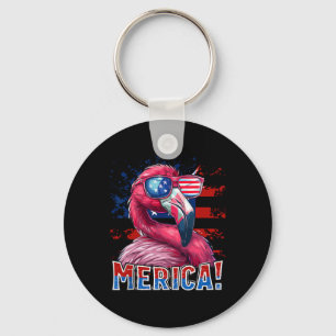 Porte-clés De Juillet Merica Flamant rose Américain Drapeau E