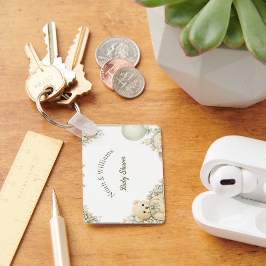Porte-clés de la baby shower ourson boho (Bureau)