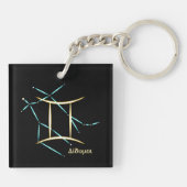 Porte-clés de la constellation du zodiaque Gémeaux (Dos)
