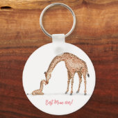 Porte-clés de la girafe et du veau 'Meilleure mama (Recto)