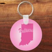 Porte-clés de l'État de l'Indiana rose (Recto)
