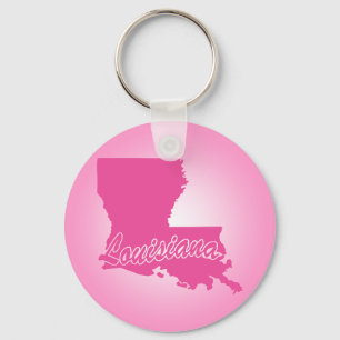 Porte-clés de l'État de Louisiane rose