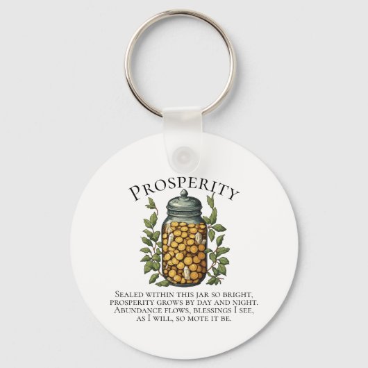 Porte-clés de mantra d'abondance pour la prospérit (Recto)