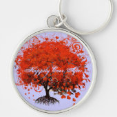 Porte-clés de mariage à l'arbre rouge (Devant)