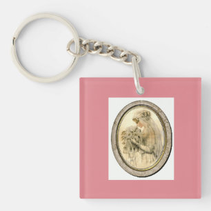 Porte-clés de mariée thème mariage vintage rose