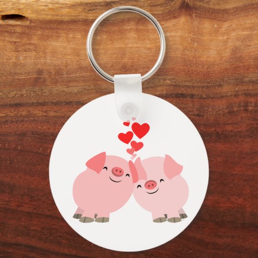 Porte-clés De mignons cochons en Porte - clé d'amour (Recto)