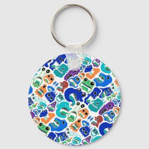 Porte-clés De mignons monstres colorés affrontent le Coque-Ma