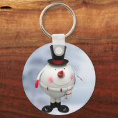 Porte-clés de Noël en fer-blanc drôle de bonhomme  (Recto)
