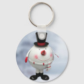 Porte-clés de Noël en fer-blanc drôle de bonhomme  (Verso)