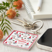 Porte-clés de Noël rouge unique et mignon cadeau c (Devant Droit)