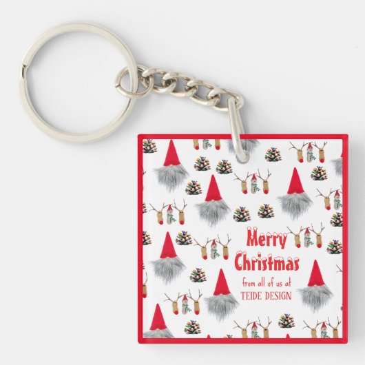Porte-clés de Noël rouge unique et mignon cadeau c (Devant)