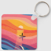 Porte-clés de paysage abstrait de coucher de solei (Dos)